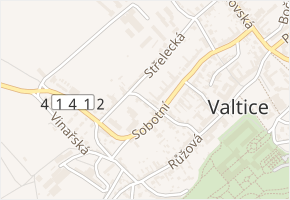 Hradební v obci Valtice - mapa ulice