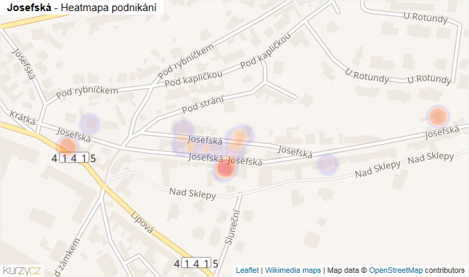 Mapa Josefská - Firmy v ulici.