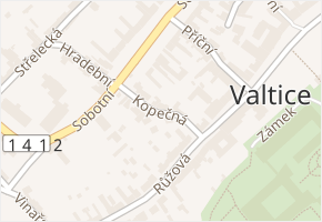 Kopečná v obci Valtice - mapa ulice