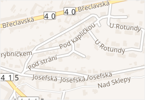 Pod strání v obci Valtice - mapa ulice
