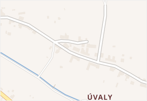Úvaly v obci Valtice - mapa části obce