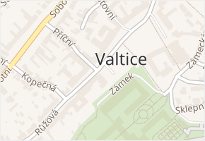 Valtice v obci Valtice - mapa části obce