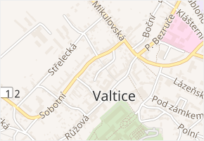 Za radnicí v obci Valtice - mapa ulice