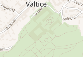 Zámek v obci Valtice - mapa ulice