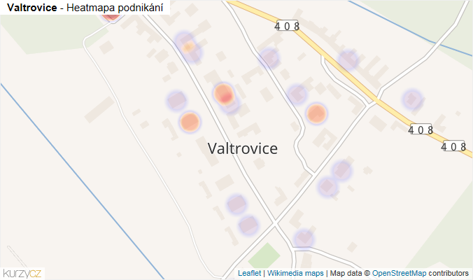 Mapa Valtrovice - Firmy v části obce.