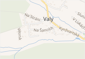 Na Šancích v obci Valy - mapa ulice