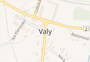 Valy v obci Valy - mapa části obce