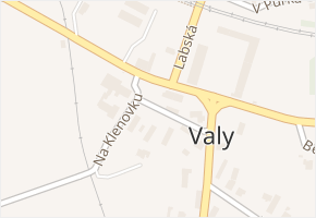 Zájezdní v obci Valy - mapa ulice