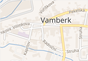Husovo náměstí v obci Vamberk - mapa ulice
