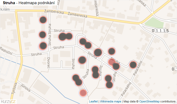 Mapa Struha - Firmy v ulici.