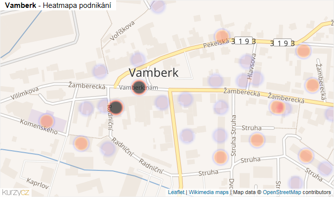 Mapa Vamberk - Firmy v části obce.