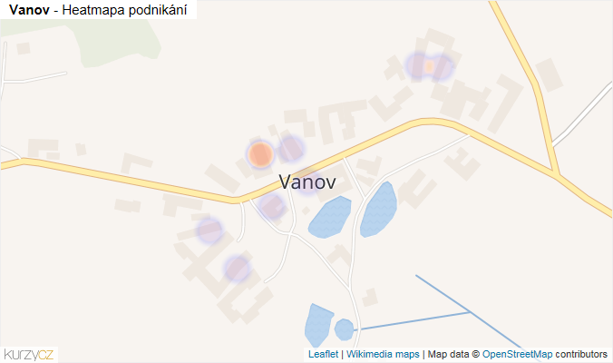 Mapa Vanov - Firmy v části obce.