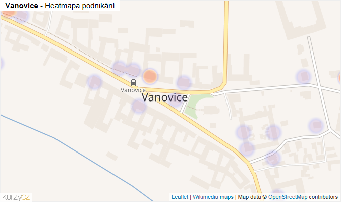 Mapa Vanovice - Firmy v části obce.