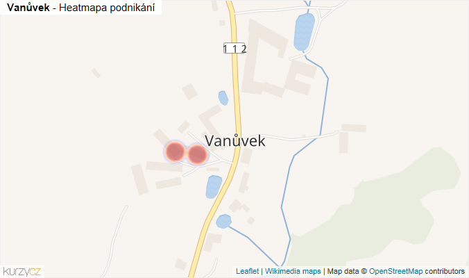 Mapa Vanůvek - Firmy v části obce.