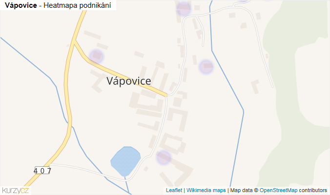 Mapa Vápovice - Firmy v části obce.