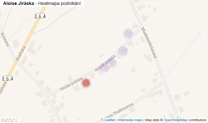 Mapa Aloise Jiráska - Firmy v ulici.