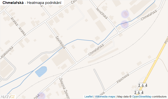 Mapa Chmelařská - Firmy v ulici.