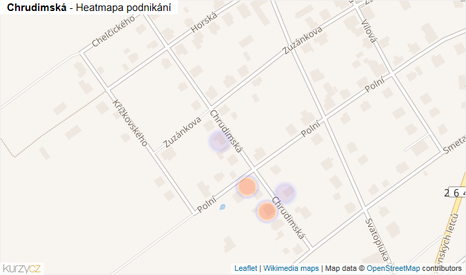Mapa Chrudimská - Firmy v ulici.