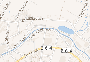 Dolní nábřeží v obci Varnsdorf - mapa ulice