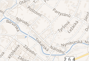 Mozartova v obci Varnsdorf - mapa ulice