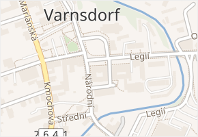 Nám. E. Beneše v obci Varnsdorf - mapa ulice