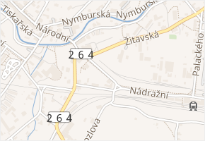 U Nádraží v obci Varnsdorf - mapa ulice
