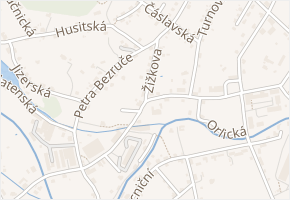 Žižkova v obci Varnsdorf - mapa ulice