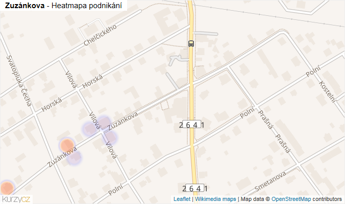 Mapa Zuzánkova - Firmy v ulici.