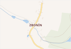 Zbonín v obci Varvažov - mapa části obce