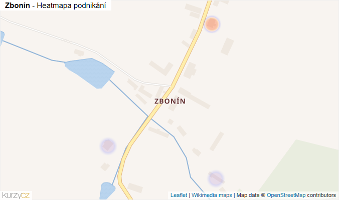 Mapa Zbonín - Firmy v části obce.