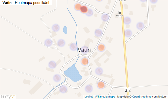 Mapa Vatín - Firmy v části obce.