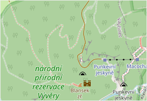 Punkevní žleb v obci Vavřinec - mapa části obce