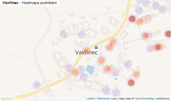Mapa Vavřinec - Firmy v části obce.
