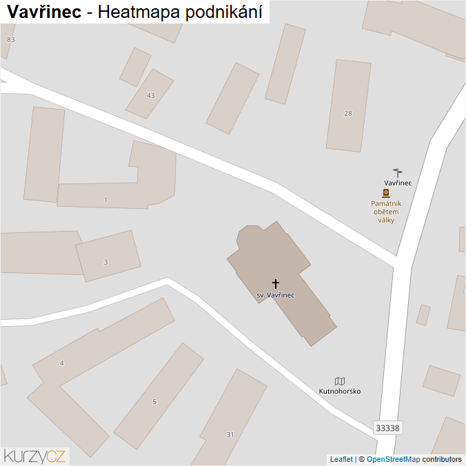 Mapa Vavřinec - Firmy v obci.