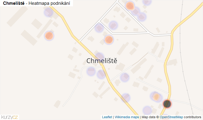 Mapa Chmeliště - Firmy v části obce.