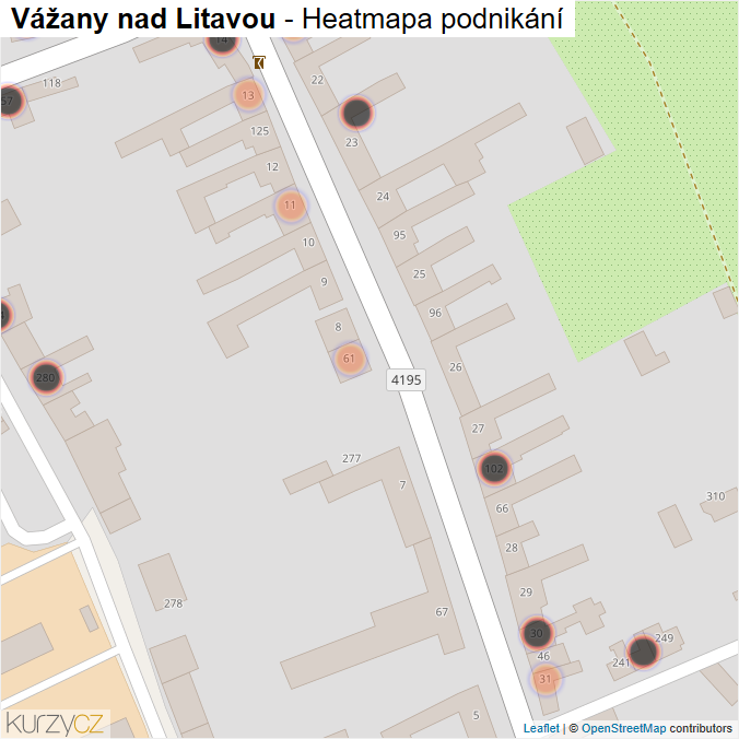 Mapa Vážany nad Litavou - Firmy v obci.