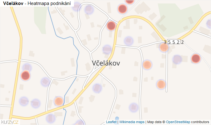 Mapa Včelákov - Firmy v části obce.