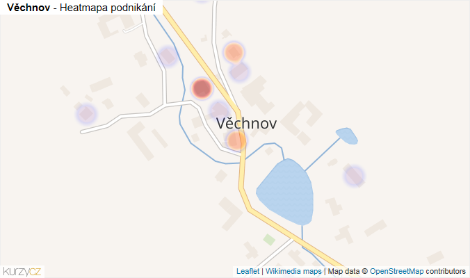 Mapa Věchnov - Firmy v části obce.