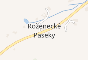 Roženecké Paseky v obci Věcov - mapa části obce