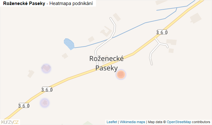 Mapa Roženecké Paseky - Firmy v části obce.