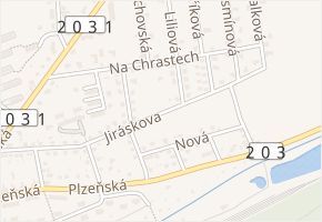 Liliová v obci Vejprnice - mapa ulice