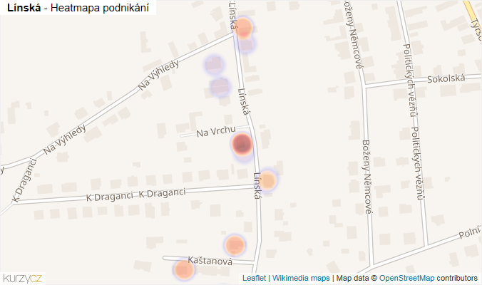 Mapa Línská - Firmy v ulici.