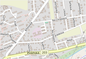 Na Hruškách v obci Vejprnice - mapa ulice