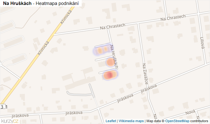 Mapa Na Hruškách - Firmy v ulici.