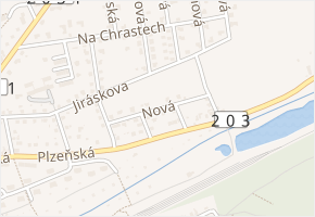 Nová v obci Vejprnice - mapa ulice
