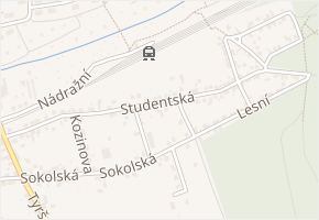 Studentská v obci Vejprnice - mapa ulice
