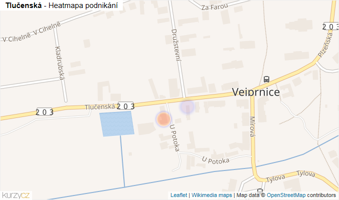 Mapa Tlučenská - Firmy v ulici.