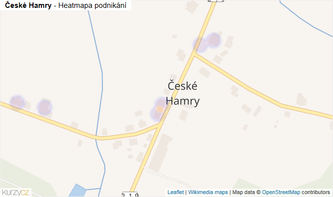 Mapa České Hamry - Firmy v části obce.