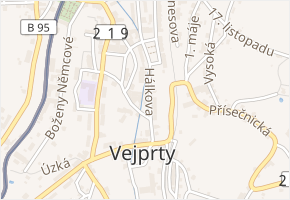 Hálkova v obci Vejprty - mapa ulice