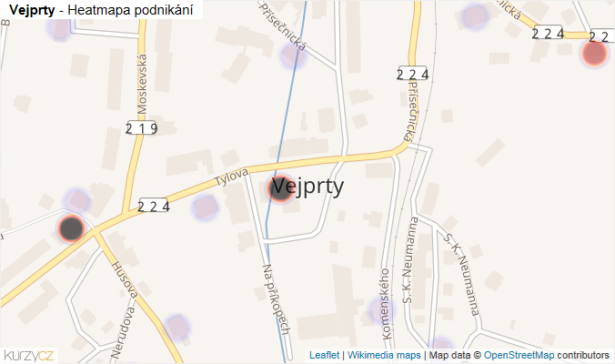 Mapa Vejprty - Firmy v části obce.
